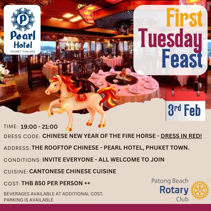 Chinese New Year - First Tuesday Feast at Rotary Club of Patong Beach