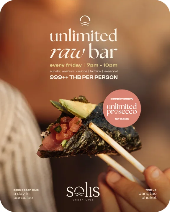 Unlimited Raw Bar at Solis Beach Club Phuket