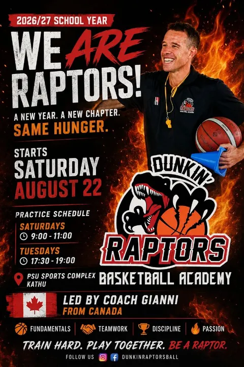 🏀 Tuesdays - Dunkin' Raptors Basketball, ages 7-16 at Dunkin' Raptors Basketball Academy