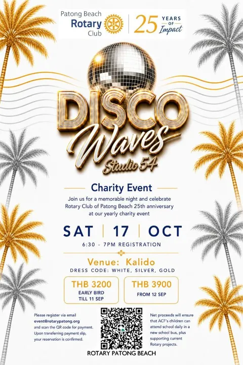 DISCO Waves – Studio 54 Charity Event at Rotary Club of Patong Beach