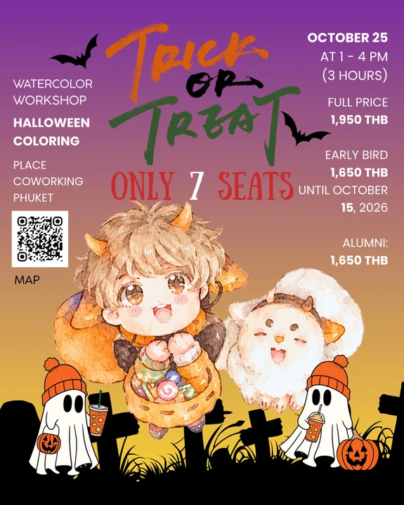 Halloween Coloring Watercolor Workshop