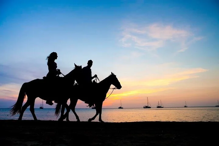 Beach Horse Riding At Sunset In Phuket